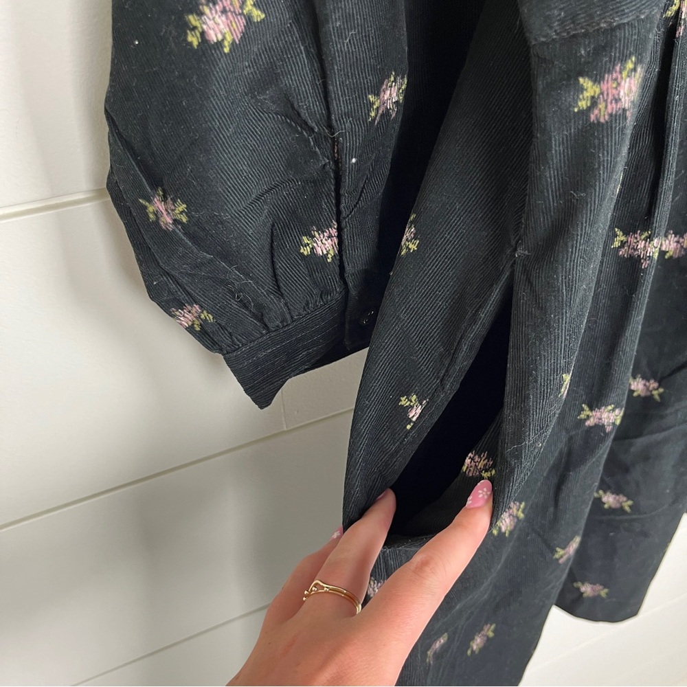 Sold Out NWT Madewell Corduroy Quilted-Bib Mini Dress in Blurred Ikat - Picture 7 of 11